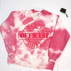 Vintage 80's Official Party Shirt Jerzees Tie Dye Puff Print Sweatshirt - M